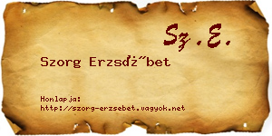 Szorg Erzsébet névjegykártya
