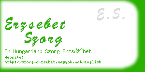 erzsebet szorg business card